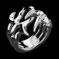 Thorn Embrace Ring aus 316L-Edelstahl, breit gearbeitete Dornenranken in durchbrochener Form